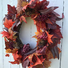 Load image into Gallery viewer, Autumn Leaves &amp; Berries Wreath - Medium - Field &amp; Rose
