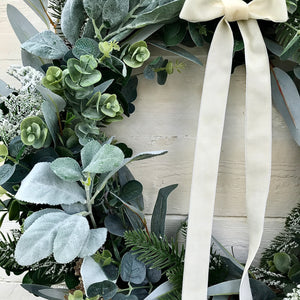 Christmas Frosted Foliage Wreath. Christmas Wreath.  Field and Rose