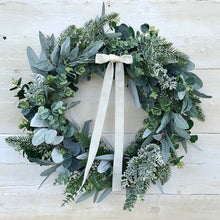 Load image into Gallery viewer, Christmas Frosted Foliage Wreath. Christmas Wreath.  Field and Rose
