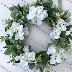 Hydrangea & Eucalyptus Wreath - Medium - Field & Rose