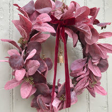 Load image into Gallery viewer, Burgundy Christmas Wreath with Bells - Field &amp; Rose
