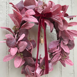 Burgundy Christmas Wreath with Bells - Field & Rose